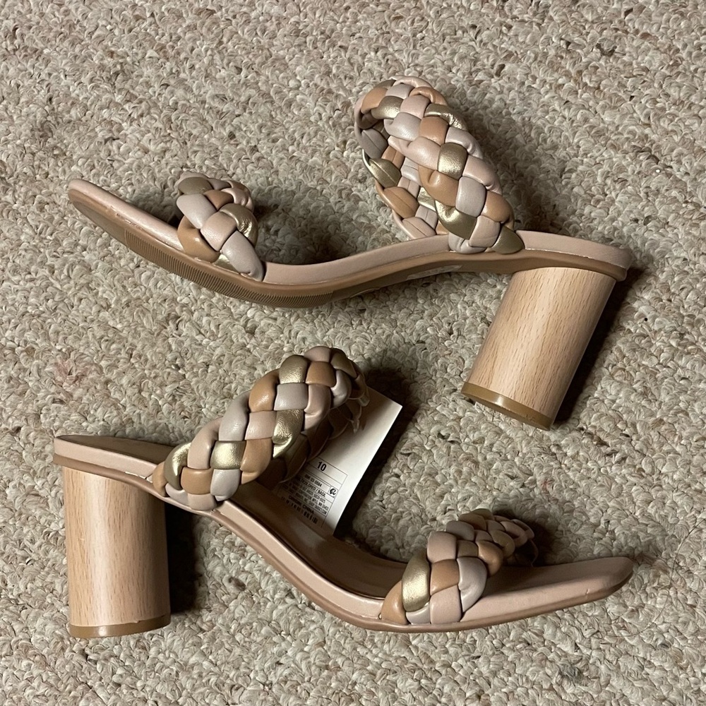 🆕 Multicolor Metallic Braid Round Heel / Size 10 - Picture 2 of 6